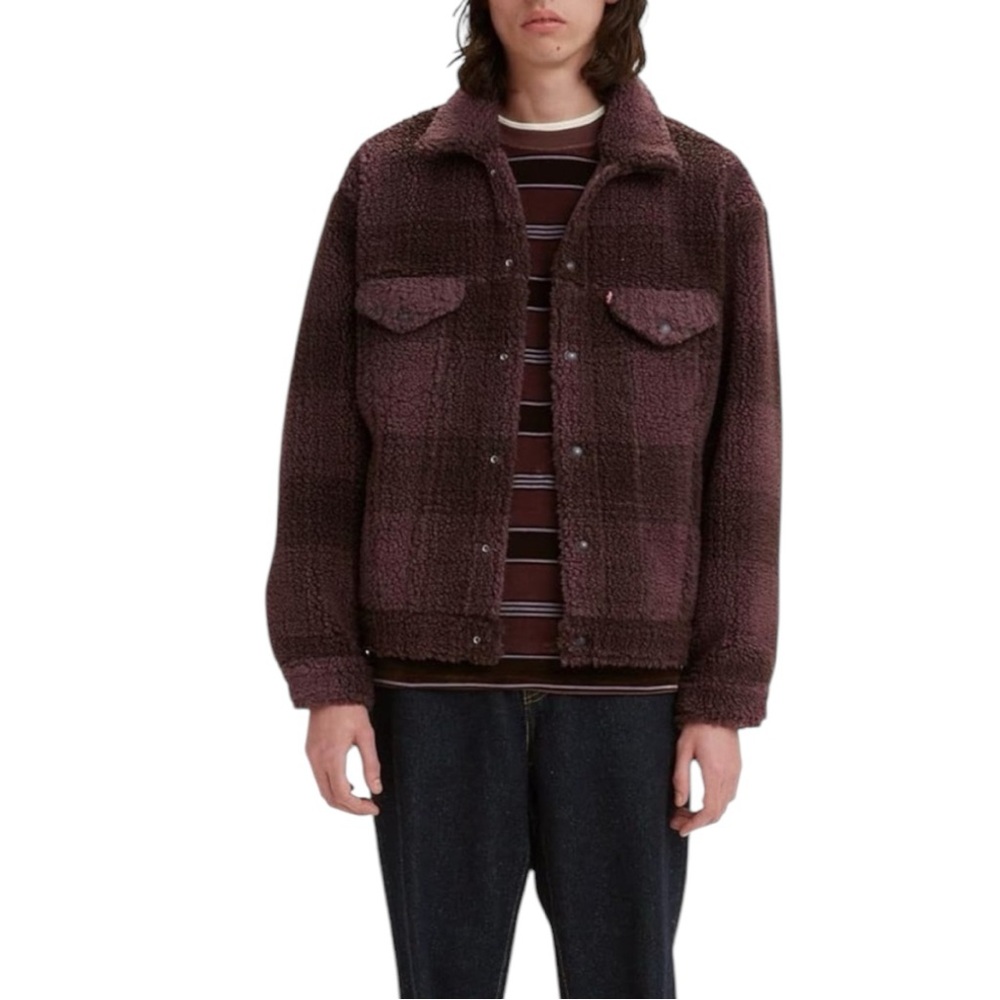 Like-New Levi's Men's Cozy Vintage Sherpa Trucker Jacket in Huckleberry Sz Large